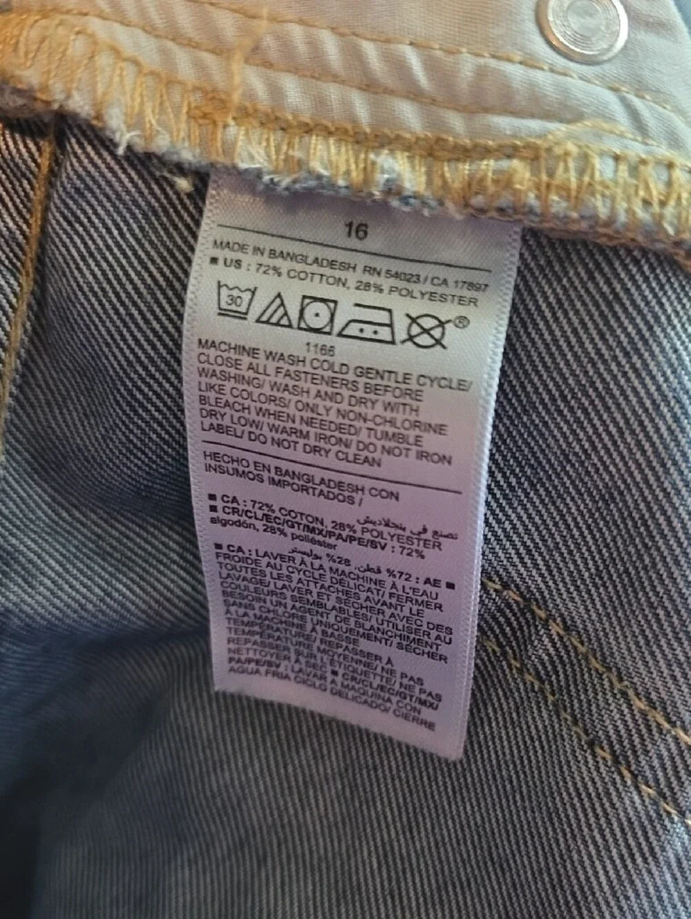 Old Navy Gilr's Button-Front Dark Blue Denim Shorts Size 16